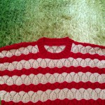 「 着心地いい手編み服」“Ｌ”ボーダープルオーバーが完成しました(*☻-☻*)