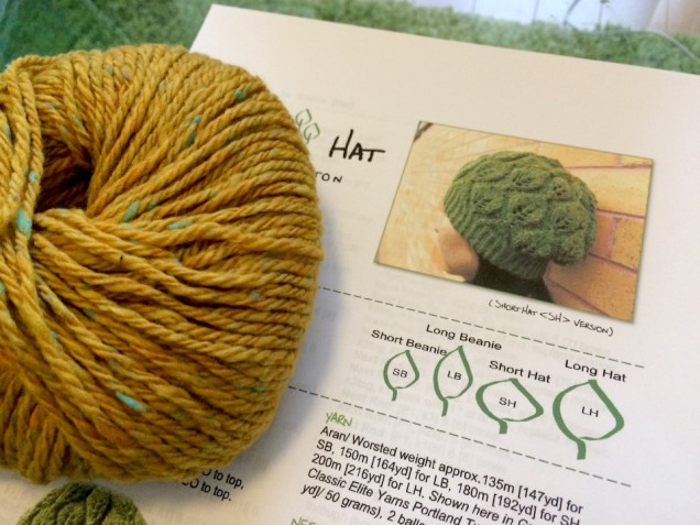 緑でも編みたくなりますね〜〜。編みやすくて、可愛くて、楽しいパターンです！