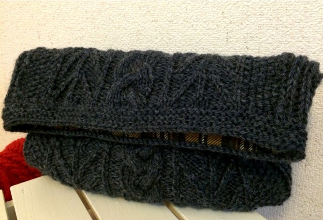 メンズクラブマスター３玉編みきりで編んだグレー。 赤よりやや小ぶりです。